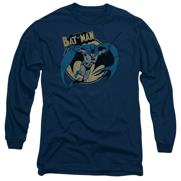 Batman Through The Night Long Sleeve T-Shirt Adult 18/1 Navy