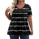 thumbnail image 1 of Camiseta de Manga Corta de Cuello en V Sólido Casual, Camisetas de Manga Corta para las Mujeres, 1 of 7