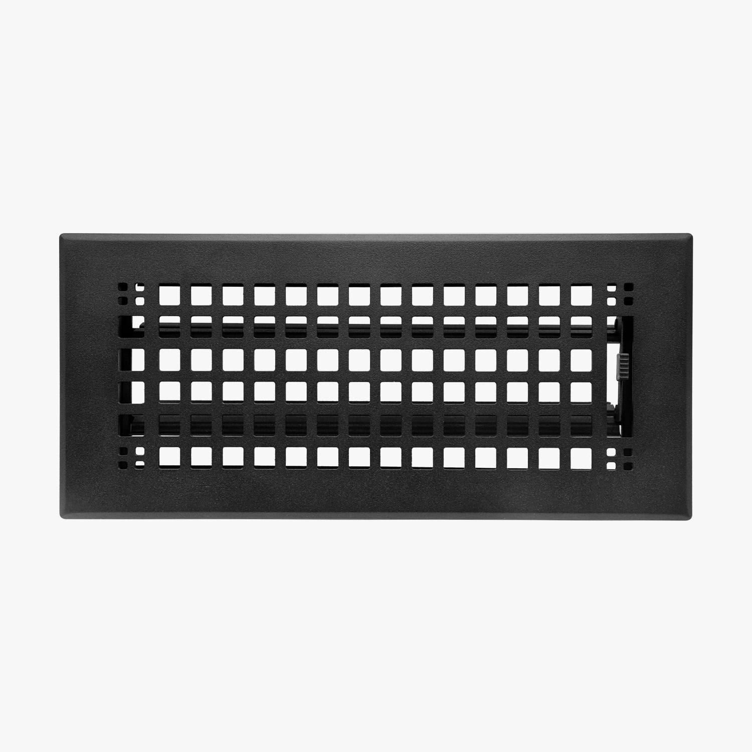 Naiture Louvered Floor Register, Mission Style Stainless Steel with Damper or Lever, Duct Size 4" X 10" (Overall Size 5-1/4" X 11-5/8"), Black Finish