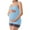 Blue, variant on Maternity Tank Tops for Women Seamless Side Ruched Camisoles with Built in Bra Scoop Neck Y Back Pregnancy Basic Shirt