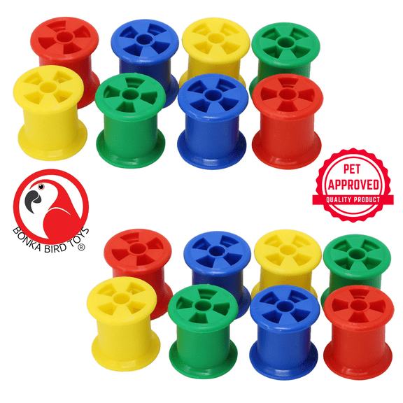 1490 Colored Plastic Bobbin Spools Pack Size: 16 Pack.