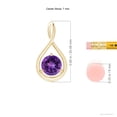thumbnail image 3 of ANGARA Natural Solitaire Round 1.15 ct Amethyst Infinity Twist Pendant in 14K Yellow Gold for Women (Size-7mm) | February Birthstone, Anniversary, Jewelry Gift for Women | Natural Amethyst Necklace, 3 of 9