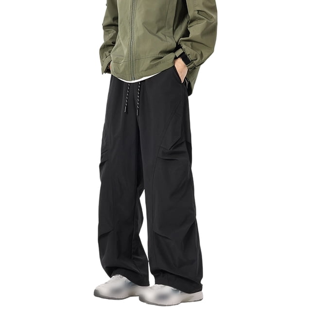Casual Drawstring Wide-Leg Plaid Patchwork Hem Pants for Everyday Comfort – Timeless Unisex Trousers for Autumn