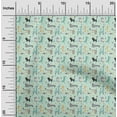 thumbnail image 2 of oneOone Cotton Jersey Light Mint Green Fabric Kids Animals Sewing Material Print Fabric By The Yard 58 Inch Wide, 2 of 4