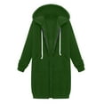 thumbnail image 3 of Aboser Plus Size Winter Coats for Women Sherpa Lined Long Jackets Warm Fleece Hooded Sweatshirt Casual Full Zip Hoodies with Pockets, 3 of 8