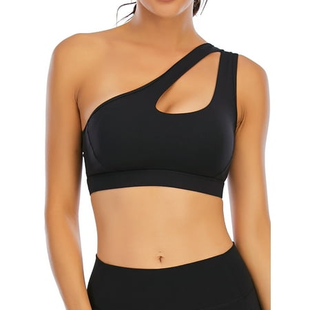 

YouLoveIt Women s Sports Bras One Shoulder Sports Bras Fitness Push Up Stretch Bra Tops Padded Underwear Workout Yoga Bra Sexy Cute Medium Support