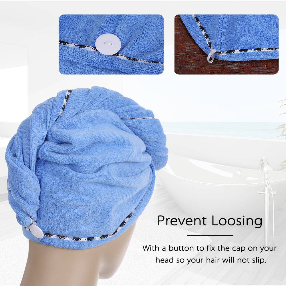 Htovila 2pcs Soft Microfiber Quick Dry Hair Drying Towels Water