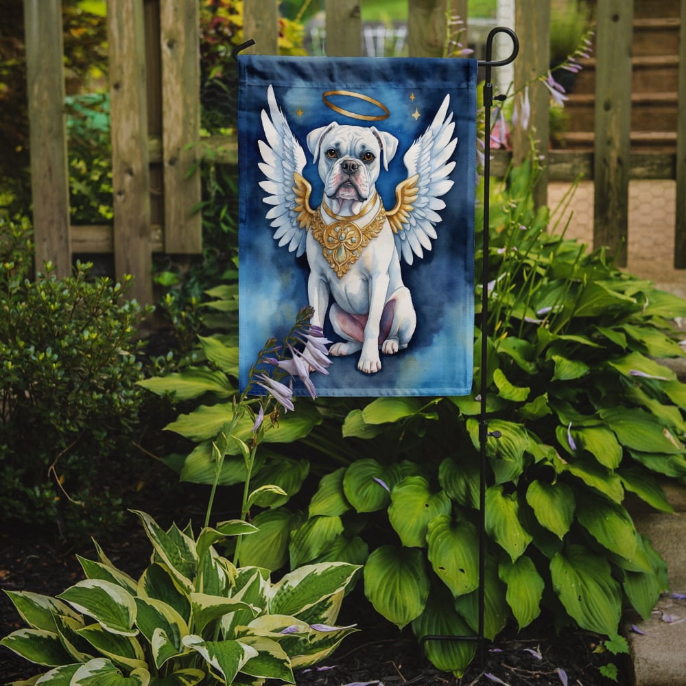 White Boxer My Angel Garden Flag 11.25 in x 15.5 in