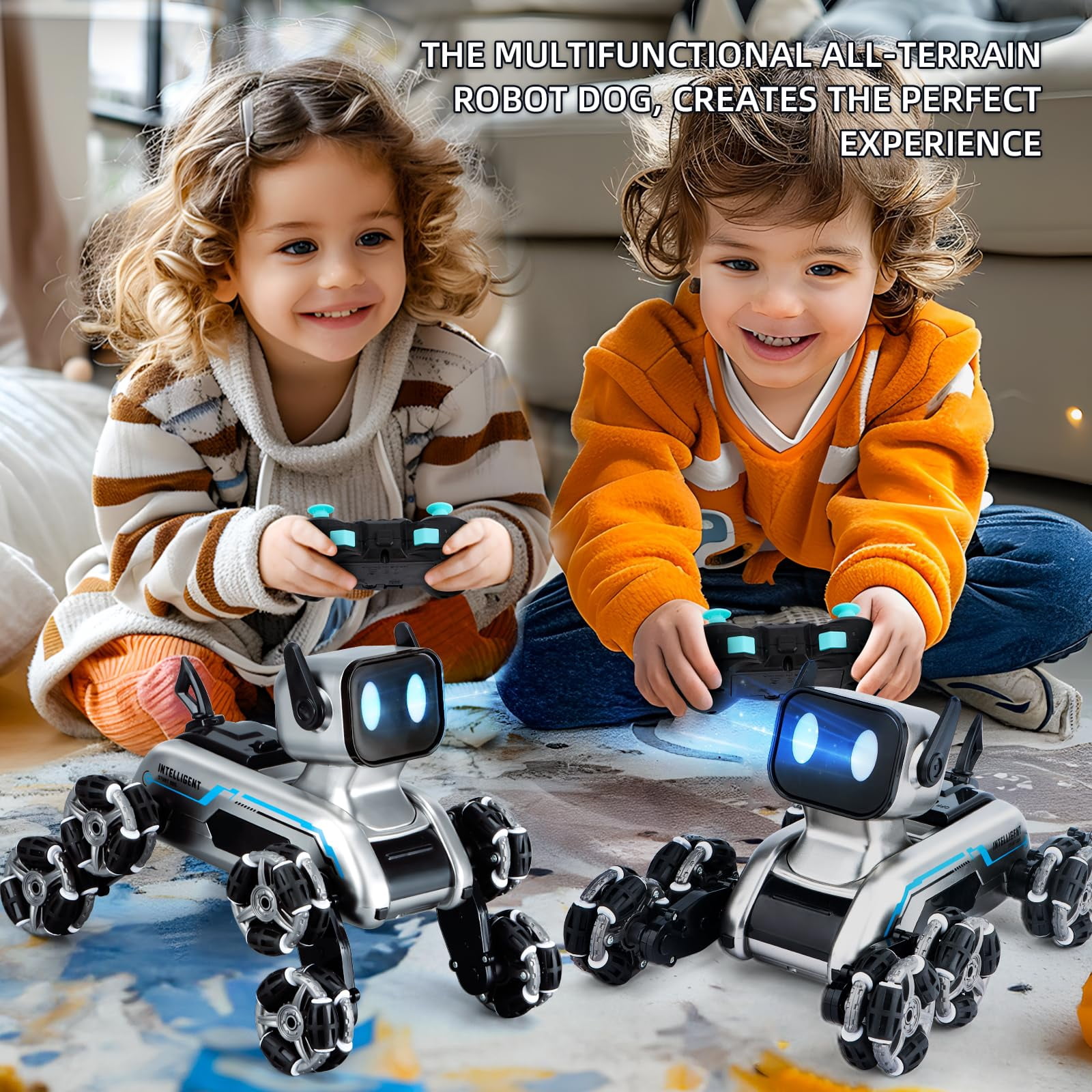 WIDELAND Robot Dog Toys RC Stunt Car for Kids Adults, 8WD Gesture Sensor Remote Control Cars with Light, Music, 2.4Ghz Remote Control Robot, Christmas Birthday Toy for 6+ Kids