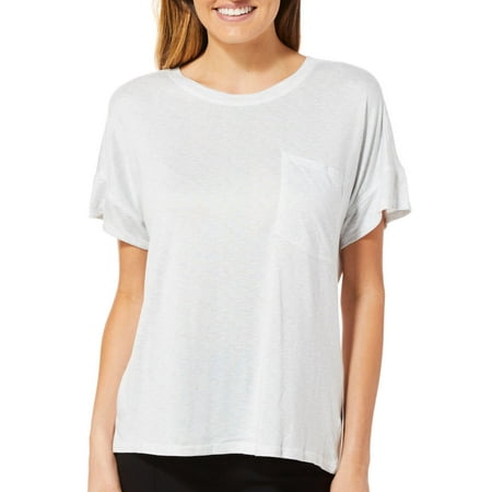 Jaclyn Intimates Womens Pocket High-Low Pajama Top Medium Dark grey