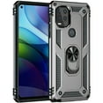 thumbnail image 2 of Dteck Case For Motorola Moto G Stylus 5G (2021 Released) 6.8-inch,Shockproof Rugged Rubber Armor Case Hybrid Hard PC Ring Holder Kickstand Protective Phone Cover,Silver, 2 of 8