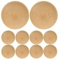 thumbnail image 1 of FELTECHELECTR 10 piezas de plato redondo de bambú para condimentos, plato para aceite de chile, cuencos para salsa, mini plato para mojar, 1 of 4