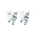 thumbnail image 2 of Suealasg 3Pcs Baby Boys Girls Summer Outfits 0-18 Months Newborn Western Clothes Letter Animals Print Crew Neck Short Sleeve Rompers Long Pants Hat, 2 of 8