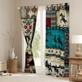 thumbnail image 3 of Erosebridal Adults Western Cowboys Black Out Curtains,Country Theme Bohemian Exotic Style Curtains Pack of 2 (42x63 Each) For Men Boys, 3 of 7