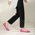 thumbnail image 3 of Ruiatoo Women's Flats Pointed Toe Knit Comfortable Slip On Ballet Flat Casual, Work Teacher Dressy Shoes Hot Pink 38, 3 of 5
