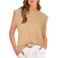 thumbnail image 2 of Women Summer Top: Basic Tee Shirts, Loose Fit Cap Sleeve Tops, Suitable for Daily and Casual Wear, 2 of 6