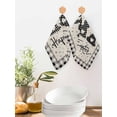 thumbnail image 2 of Black Grey Easter Kitchen Dish Towels for Drying Dishes Set of 3, Polka Dot Bunny Spring Vintage Plaid Checkered Waffle Weave Microfiber Hand Tea Bathroom Towels Quick Dry & Absorbent Towel 12x12, 2 of 7