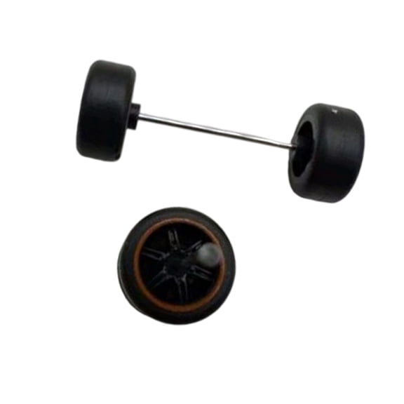 4 Black Replacement Wheels With Axles for 1/64 Diecast Toy for Remote Control Crawlers Parts