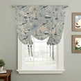 thumbnail image 2 of Blue Grey Seaports Balloon Curtains 63 Inch Length for Living Room/Bedroom, Vintage Ocean Anchor Shark Lighthouse Rod Pocket Privacy Door Curtains Decorative Tie Up Shade for Window 52"x63", 2 of 8