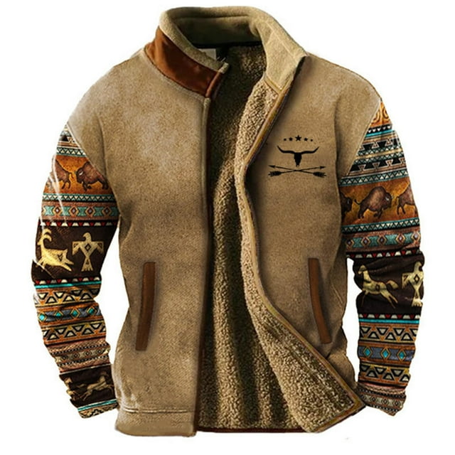 Men's Winter Warm Color Block Hooded Jacket Long Sleeve Padded Sweatshirt Outerwear for Fall and Cold Weather
