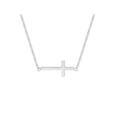 - Sterling Silver Petite Sideways Cross Necklace