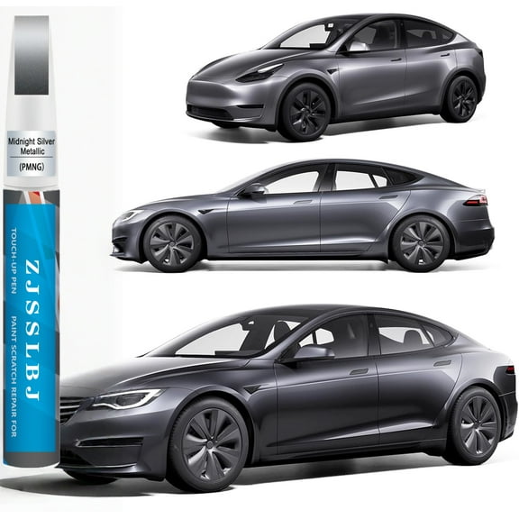 Car Touch up Paint(Midnight Silver Metallic(PMNG)) Compatible with Tesla Model Y/3/X/S, Car Paint Pen Scratch Repair Two-In-One Touch Up Paint, Premium Car Scratch Remover for Deep Scratches