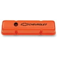 thumbnail image 2 of Proform 141-784 Valve Covers Stamped Steel Tall Orange with Bowtie Logo Fits select: 1967-1986 CHEVROLET CAMARO, 1969-1986 CHEVROLET C10, 2 of 4