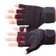 thumbnail image 3 of Guantes de fitness antideslizantes, transpirables, sin dedos, para hombres y mujeres, guantes de entrenamiento con muñequera para levantamiento de pesas, gimnasio, color rojo, 3 of 12