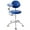 Blue, variant on Professional Dental Assistant Chair with Wheels - Adjustable PU Leather Stool with 360° Swivel Armrests for Clinic, Salon, Tattoo & Office, Blue