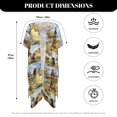 thumbnail image 6 of HELLHERO Fashion Bathing Suit Cover Up for Summer Polyester One Size Long Kimono Swimsuit Cover Up Wild Western Horse Herd Print, 6 of 6