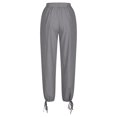 thumbnail image 4 of Hvyesh Women Linen Pants Joggers Casual Lightweight Lounge Pants Cotton Linen Travel Beach Summer Pants with Pockets Gray,3XL, 4 of 5