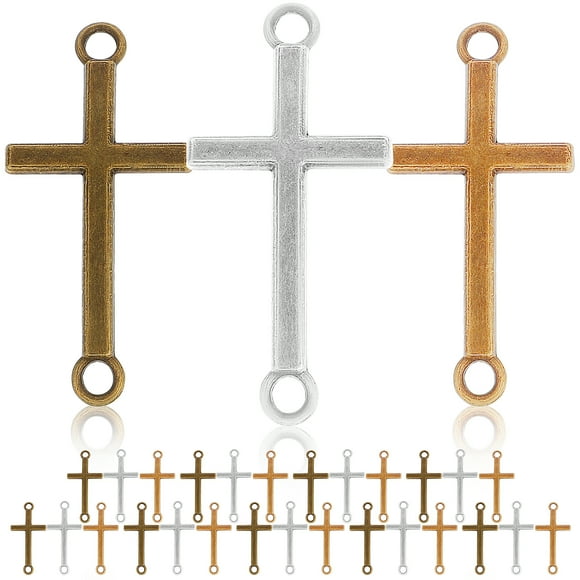SHISUYAN Breloques Croix en Alliage de Zinc Durable pour Fabrication de Bijoux avec Couleurs Assorties et Style Vintage 30 Pcs