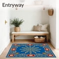 thumbnail image 3 of ODIKA 2'x3' Machine Washable Non-Slip Area Rug, Vintage Christmas Design Featuring Playful Prehistoric Creatures High Traffic Rug, Blue, 648277, 3 of 7