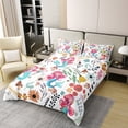 thumbnail image 2 of Erosebridal Mermaid 100% Natural Cotton Duvet Cover,Cute Watercolor Fish Tail Comforter Cover Queen,Rustic Flowers Mushroom Bedding Set,Natural Bedspread Cover 3pcs, 2 of 6