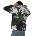 thumbnail image 5 of Attack On Titan Men's Hoodie With Color Drawstrings Sweatshirt Hooded Pullover Print Winter Coat Jacket Medium, 5 of 9
