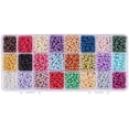 thumbnail image 2 of 1Box Eco-Friendly Dyed Glass Pearl Round Beads Mixed Color 4mm Hole: 1mm 230pcs/compartment 5520pcs/box, 2 of 8
