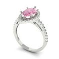 thumbnail image 2 of Halo Engagement Ring for Women - 2.38ct Simulated Pink Diamond in 14K White Gold Promise Ring, 2 of 6