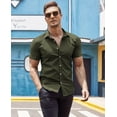 thumbnail image 4 of COOFANDY Men's Dress Shirts Slim Fit Wrinkle-Free Short Sleeve Casual Button Down Shirt, 4 of 7