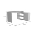 thumbnail image 4 of Boahaus Linyi L-Shaped Computer Desk, White, 2-Shelves, One Cabinet, for Adults, 4 of 5
