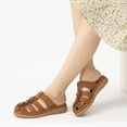 thumbnail image 5 of Ecetana Clogs for Women Comfortable Dressy Closed Toe Flat Sandals Summer Flower Adjustable Slip On Mules shoes, 5 of 6