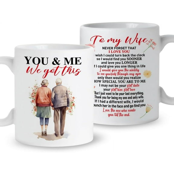 Wife Coffee Mug Gift, Never Forget That I Love You, Romantic Mug Gifts for Her Wife Wifey from Husband, Christmas Birthday Valentines Gift, Ceramic 11oz