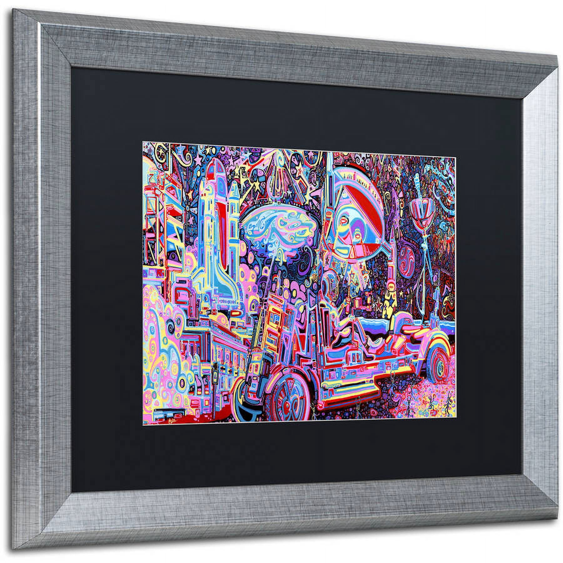 Trademark Fine Art "Moon Buggy" Canvas Art by Josh Byer, Black Matte, Silver Frame