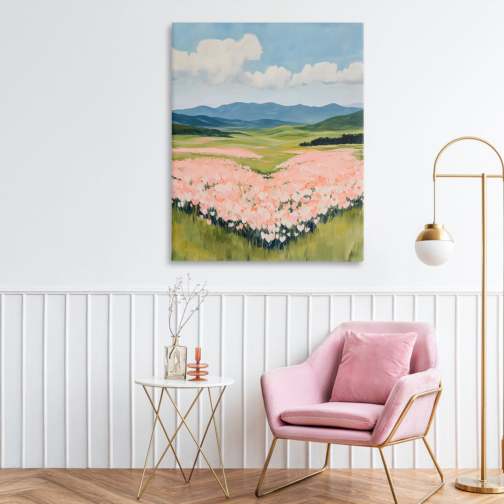Stupell Industries Heart Shaped Flower Field Canvas Wall Art, design by The Prints Vibe