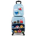 thumbnail image 1 of Costway 16" Carry-on Suitcase & 13" Backpack with 4 Spinner Wheels & Telescopic Handle With car pattern, 1 of 10