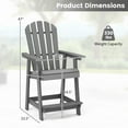 thumbnail image 3 of Gymax Tabouret de Bar 4 Pcs Chaise HDPE avec Accoudoirs Repose-Pieds Maison Intérieur Extérieur Patio Gris, 3 of 8