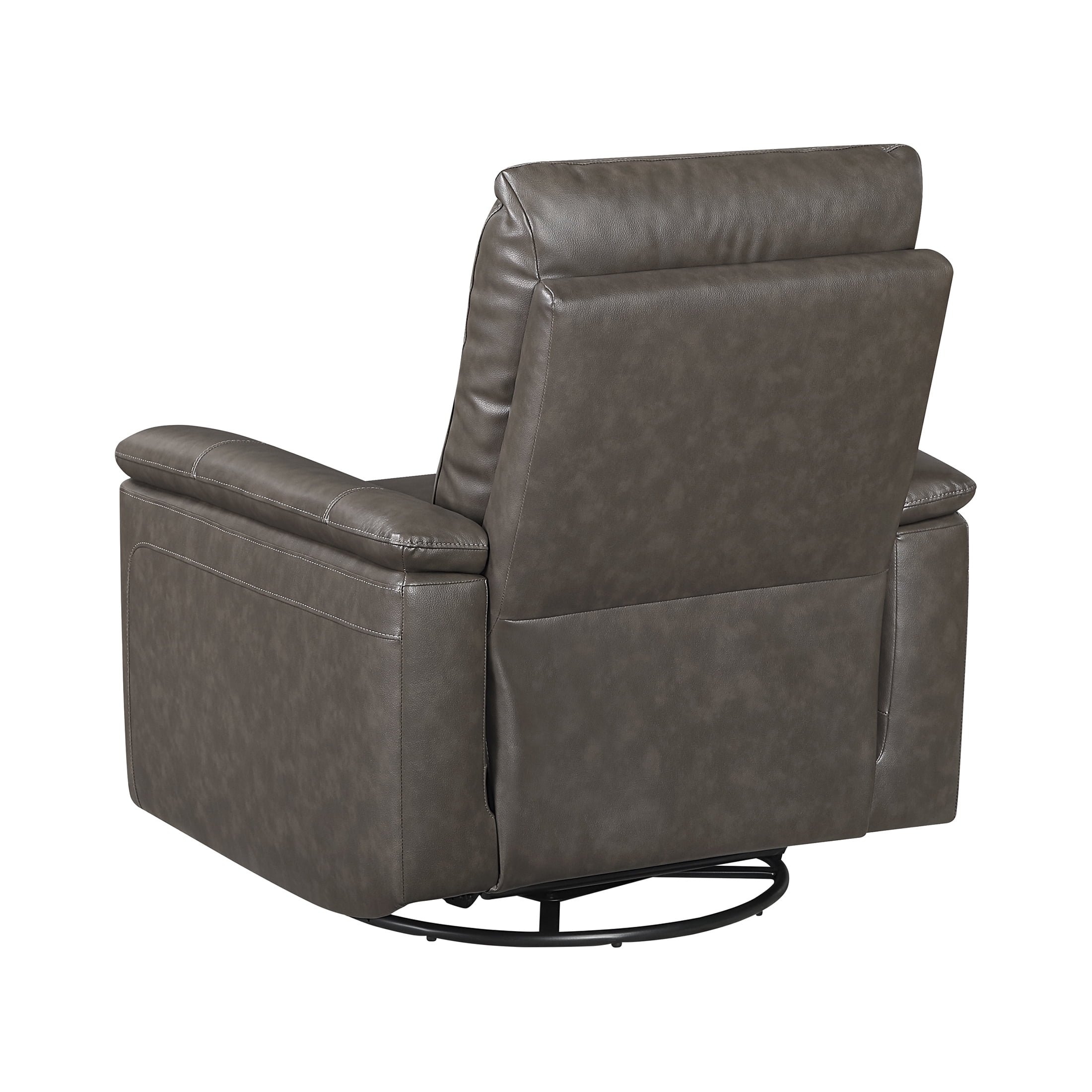 OakvillePark Wildfern Leather Match Swivel Glider Reclining Chair, Dark Brown
