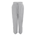 thumbnail image 4 of Kcodviy Women Casual Trousers with Pants Women Casual Short Elastic Waist Solid Color Loose Dress Pants for Women Business Casual Linen Loose Trousers, 4 of 5
