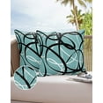 thumbnail image 6 of Pack of 2 Outdoor Pillow Covers, Blue Black White Modern Abstract Art Lines Waterproof Square Throw Pillowcase Cushion Decorative Pillow Covers for Couch Patio Tent, 18x18 in, 6 of 6