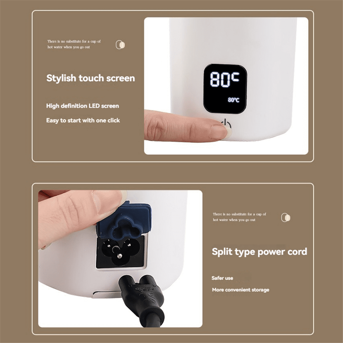 Portable Beaker Tea Kettle 6 Preset Electric Portable Water Heater for Boiling Self Heating Cup B US Plug,1 x Portable beaker 1 x Power cord,Green
