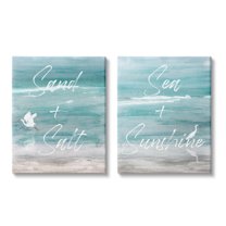 Stupell Industries Coastal Beach Phrases Animals & Insects Painting Gallery Wrapped Canvas Art Print Wall Art, 16 x 20, Set of 2